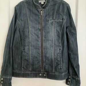 Coldwater Creek Women’s Full Zip Denim Jeans Jacket Size 14
